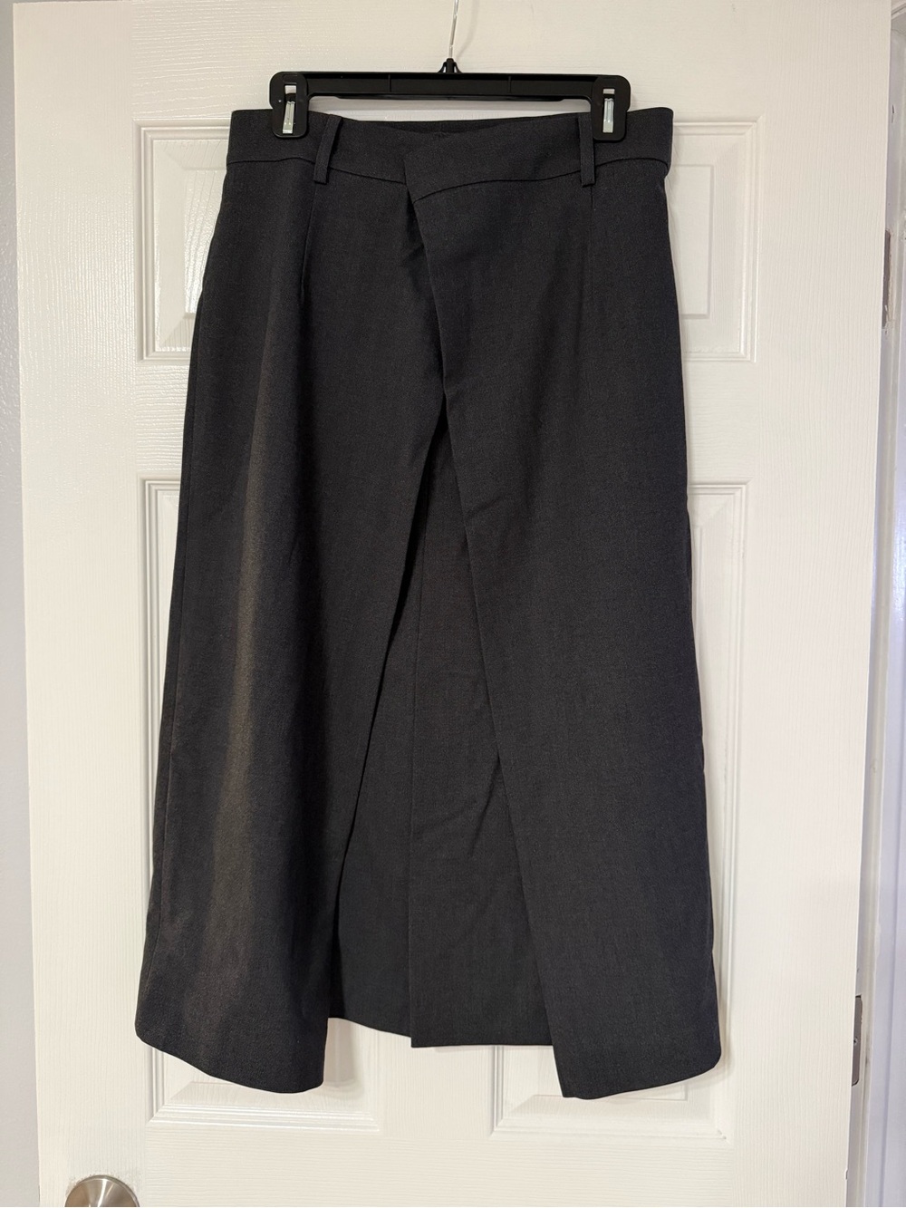 The Frankie Shop dark grey Wrap-Front Midi Skirt